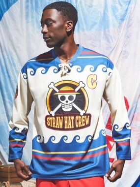 One Piece Straw Hat Crew Hockey Jersey Luffy 56 BoxLunch Exclusive
